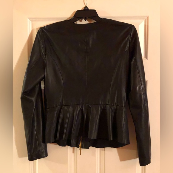 Marciano Black Leather Peplum Jacket - Picture 2 of 4